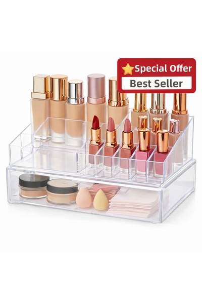 Aşkana yuvanıza aşkla... Most Preferred Acrylic Cosmetic Organizer, Multi-Purpose Organizer (Makeup, Jewelry, Stationery), 25X18X14 cm
