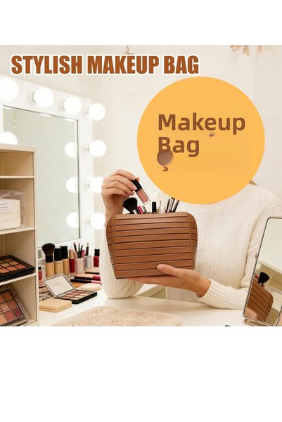 Streak Women's Makeup Organizer Bag Leather Cosmetic Travel Handbag