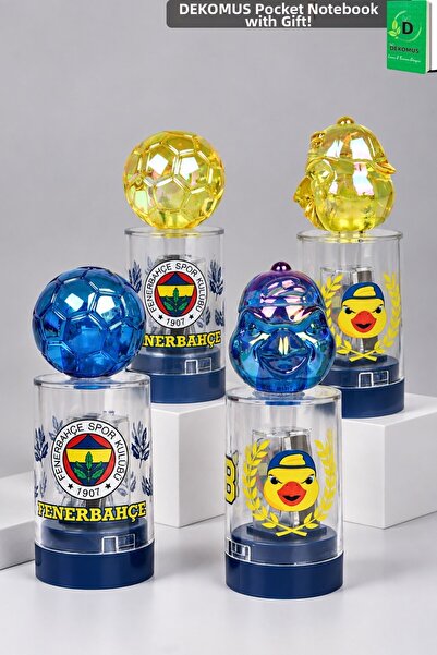 Fenerbahçe قلم حبر جاف أصفر بتصميم كرة القدم مع شكل مُرخص، قطعة واحدة، دفتر ج...
