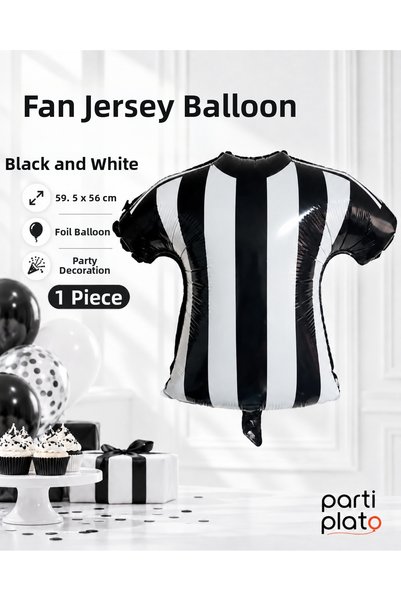 ikm balon Black and White Fan Jersey Foil Balloon 59.5X56 cm Birthday Party D...