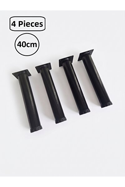 DEMONTEPARK 4 bucăți - picioare metalice de 40 cm - reglabile - culoare neagr...