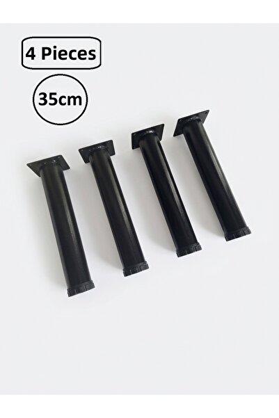 DEMONTEPARK 4 bucăți - picioare metalice de 35 cm - reglabile - culoare neagr...