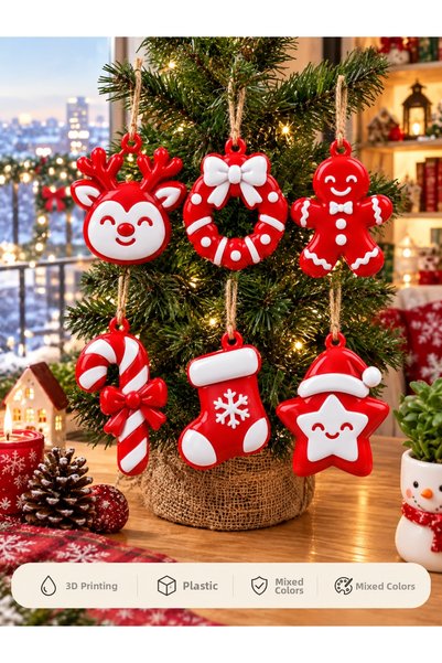 Generic Brand 6-Piece Christmas Ornament Set • 6 Christmas Ornaments for the ...