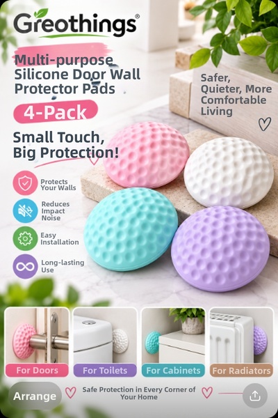 Greathings 5 cm Protector de perete pentru mânerul ușii din silicon alb, auto...