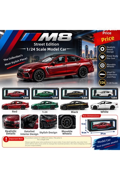 NW NessiWorld 1/24 M8 Street Edition Model Car (Price Is for One Piece)