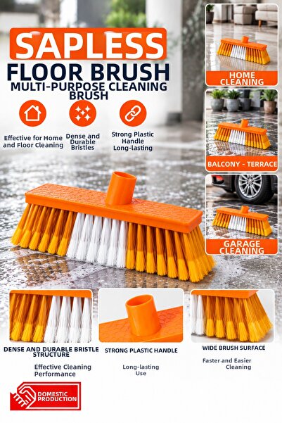 Plodna House Handleless Floor Brush Multi-Purpose Cleaning Brush Plastic Body with Dense Bristles