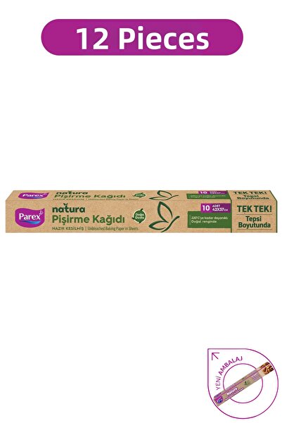 Parex Natura Unbleached Ready-Cut Baking Paper 10 Pieces 42X37Cm 12 Packs