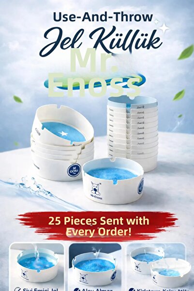 Mr.enoss 25 Pieces of Odorless Practical Disposable Ashtrays - with Water-Fil...