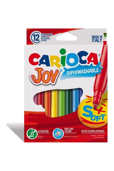 carioca Ktyra52 Joy Super Washable Felt Tip Crayons 12Li