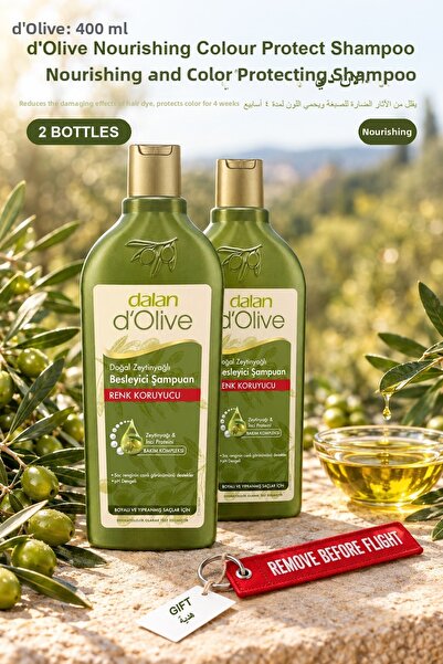 Dalan D'Olive Nourishing Color Protect Shampoo 400 ml X 2 Bottles