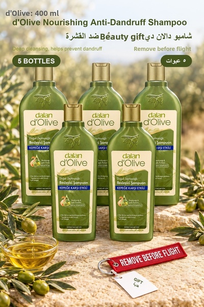 Dalan D'Olive Nourishing Anti-Dandruff Shampoo 400 ml X 5 Bottles