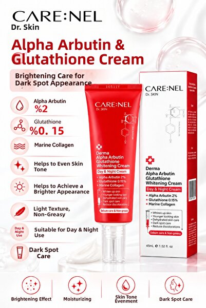 Care:Nel Alpha Arbutin 2% & Glutathione Anti-Blemish Brightening Face Cream 4...