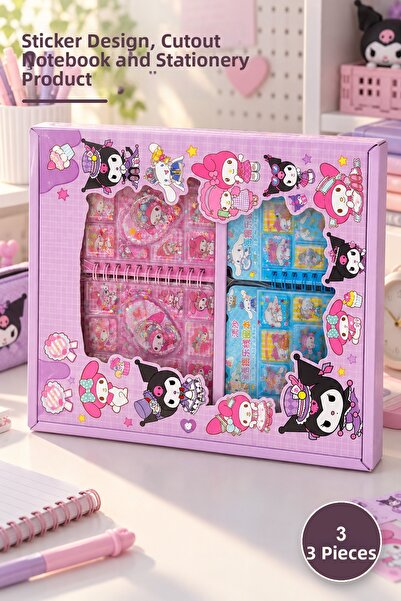 Yenilig 3 Kuromi Notebooks – Design with Watercolor Stickers, Notebook with S...