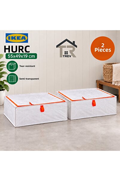IKEA TREV 2 bucăți Cutie de depozitare 55x49x19 cm Organizator pentru dulap A...