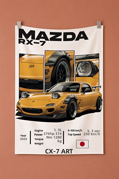 gxe.art MAZDA RX-7 Tapiserie decorativă de perete