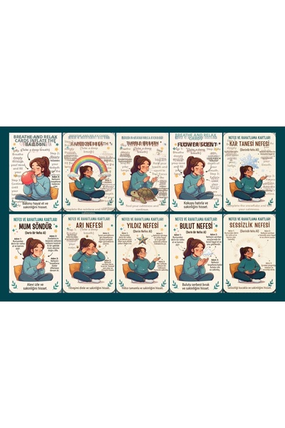 TELLGRAF Breathe and Relax Themed Card Set (10X15 cm 10 Pieces)