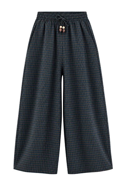 Trendyol Collection Anthracite Plaid Balloon Trousers Twoaw27Pl00130
