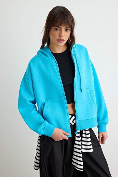 Trendyol Collection Turquoise Knitted Sweatshirt Twoaw24Sw00188