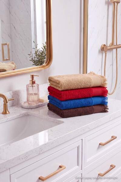 TRENDYOLMİLLA HOME Set of 4 Tassel Detailed Face Towels 50X80Cm Tphss25Hvl00008