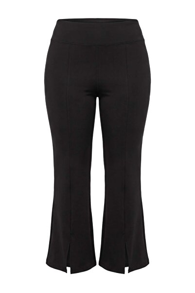 Trendyol Curve Black Lycra ®   Adaptive ™   Flare Leg High Waist Plus Size Le...