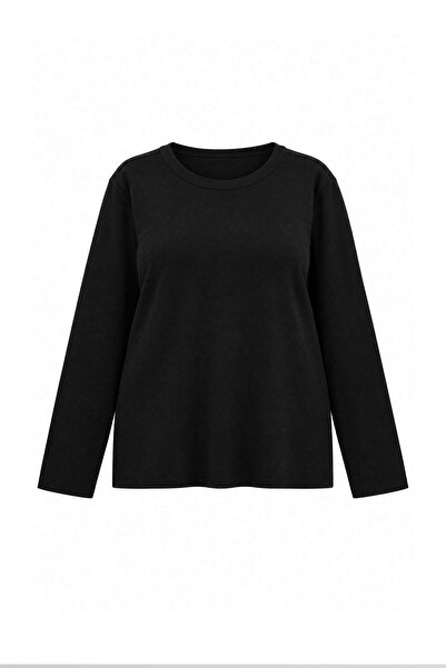 Trendyol Curve Black 100% Cotton Tok Fabric Basic Large Size T-Shirt Tbbaw27B...