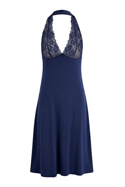 Trendyol Collection Navy Blue 96% Viscose,4% Elastane Plain Viscose Single Je...