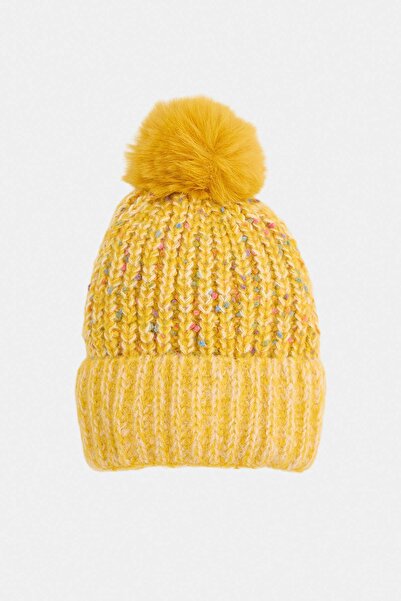 TRENDYOL SHOES Yellow Pompom Women's Beret Takaw27Br00004