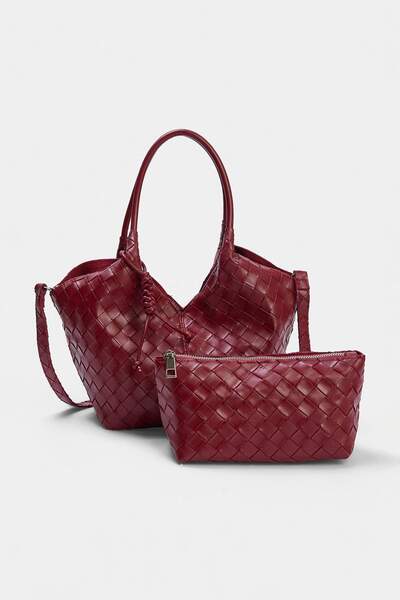 TRENDYOL SHOES Burgundy Knitted Mini Size Puppy Women's Shoulder Bag Takaw27O...