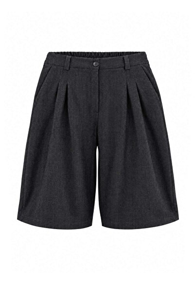 Trendyol Curve Black Woven Plus Size Shorts&Bermuda Tbbaw27Ap00007
