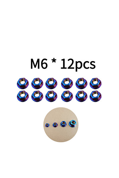 choice2 M6 12pcs Stainless Steel Hex Nuts | M5/M6/M8/M10, Vibrant Blue, Flang...