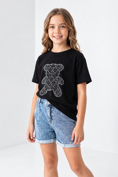 NURTOPU SET TRICOU ȘI PANTALONI SCURȚI BLĂNȚUȚI PENTRU FETE, SET DE 2 PIESE, ...