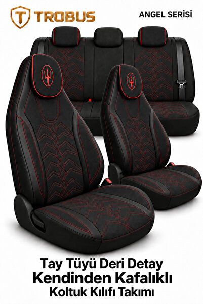 TROBUS Renault Toros 1989-2000 Uyumlu Angel Serisi Tay Tüyü Koltuk Kılıfı Siy...