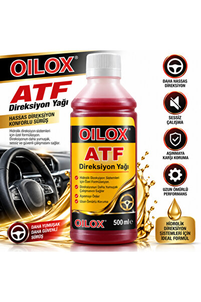 OİLOX New Yeni Model Atf Hidrolik Kırmızı Direksiyon Yağı Teneke 500ml Ü.t 2023
