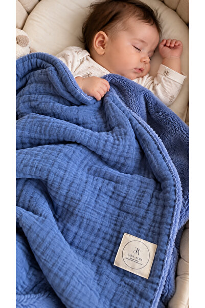 TaraAura 100% Cotton 4 Layer Muslin & 100% Welsoft Baby Blanket - 100X125
