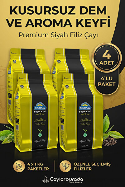 KARAALİ Karali Premium Filiz Dökme Çay 1000 Gr X 4 Adet