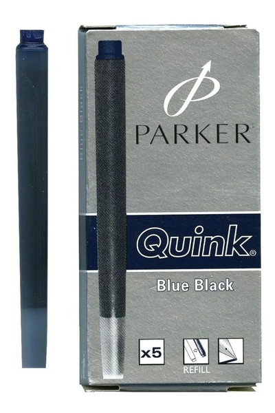 Parker خراطيش حبر كوينك ازرق غامق قابل للغسل-عبوة من 5 قطع-4474