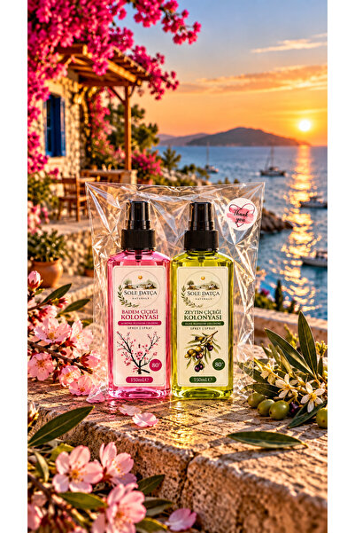 SOLE DATÇA Zeytin Çiçeği & Badem Çiçeği Kolonyası 2’li Hediye Seti 2x150 ml