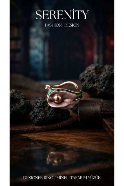 Serenity Enamel Floral Gold Plated Ring01