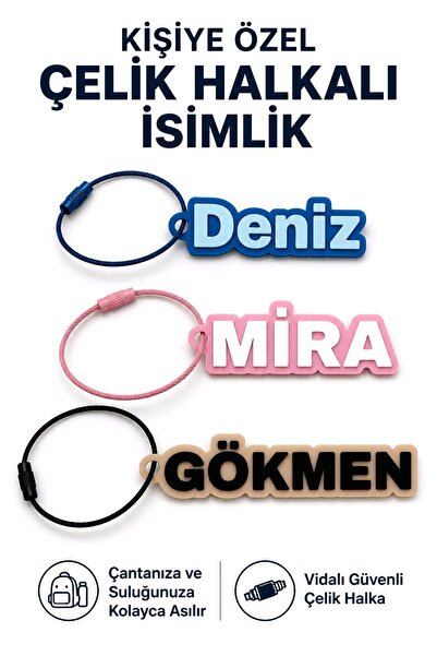 Kişiye Özel Suluk ve Termos İsimliği – İsimli Anahtarlık, Renk Kişiselleştirilebilir Aksesuar