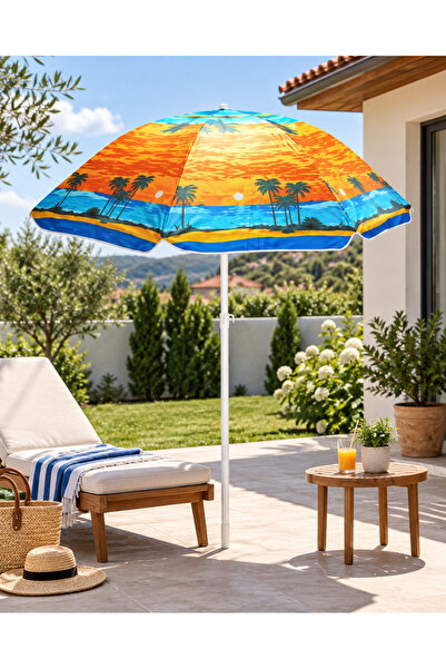 OEM Umbrelă de plajă și grădină înclinabilă, protecție UV, 1,5-1,8 m, model t...