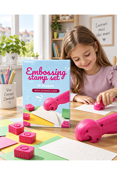 OEM Un set creativ perfect pentru micii artiști! „Embossing Stamp Set” permit...