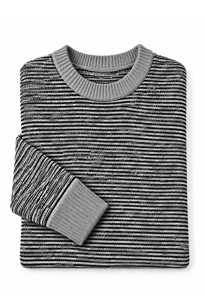 EMKA GİYİM Men's Crew Neck Premium Ribbed Knitwear Sweater
