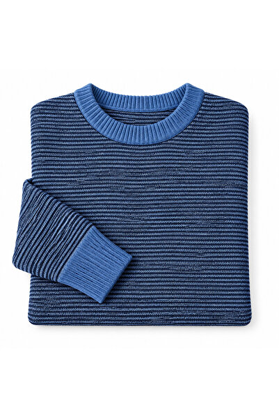 EMKA GİYİM Men's Crew Neck Premium Ribbed Knitwear Sweater