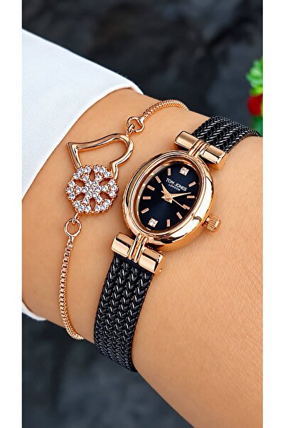 Tom Jones London New Model Vintage Wicker Steel Cord Women's Wristwatch+Brace...