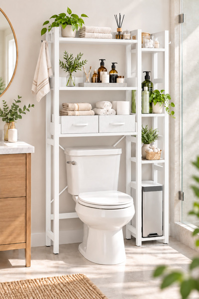 TOLIAHOME Çamaşır Makinası Kurutma Makinası Klozet Üstü Raf Organizer Banyo D...