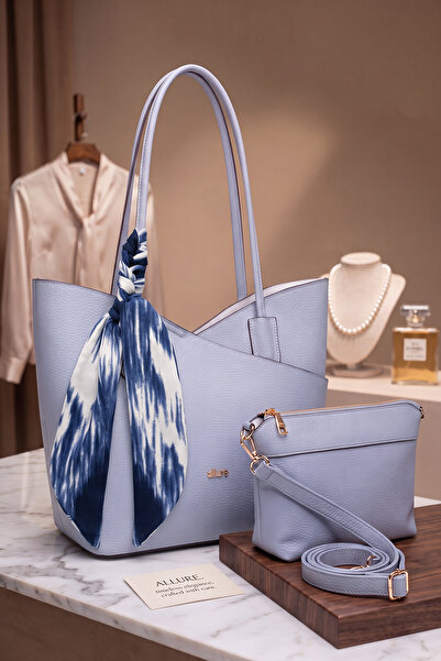 LYRA Bags & Accessories LYRA Fular Detaylı 2'li Yavrulu Kadın Omuz Çantası