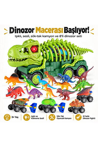 e-life shop Fosil Dinosaur Tracks Dinozor İskeleti Işıklı Kükreme Sesli Sök T...