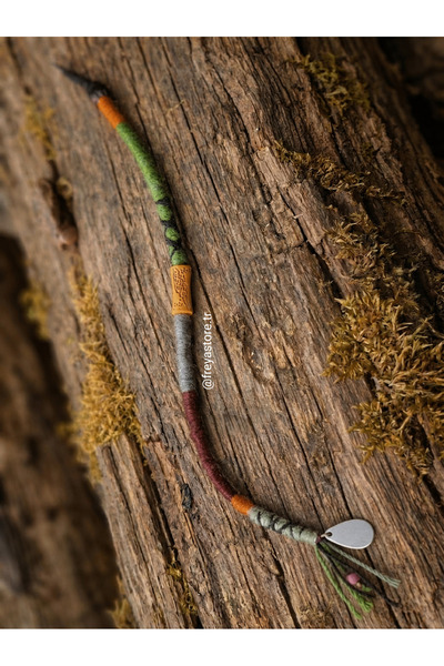 Freya Bohem Etnik Otantik Rasta Toka Wrap DreadLock/ Yeşil Turuncu Renkli Saç...