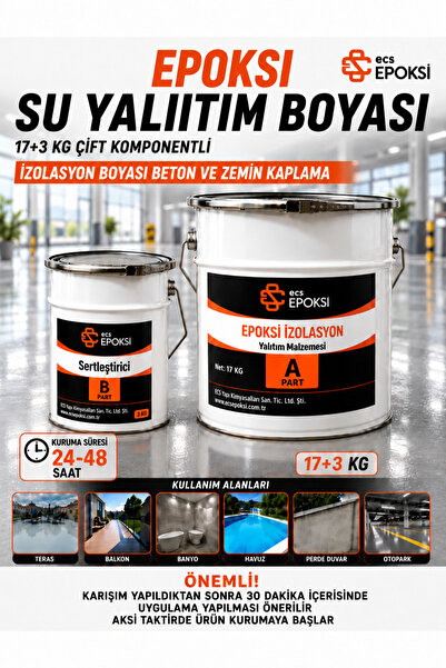 Ecs 20 kg Profesyonel Epoksi Izolasyon Boyası – Su Yalıtım Boyası ve Beton Ze...