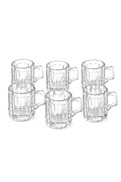 MAKRİ HOME 6’lı Kulplu Shot Cam Bardak, Çap: 4 cm • Yükseklik: 5 cm, 35 ml
